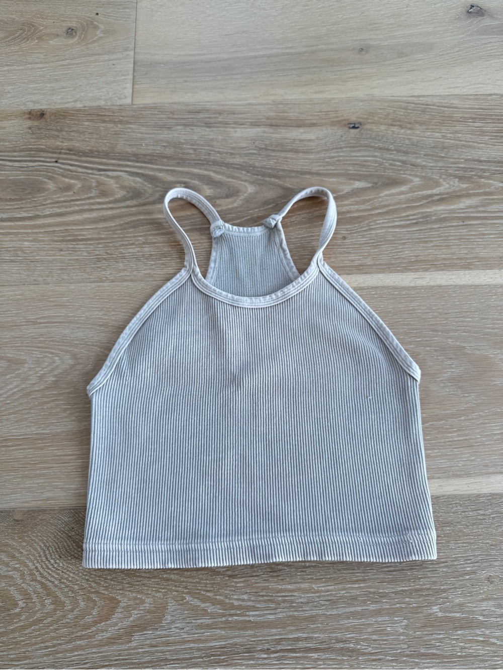 Free People Movement FP Ribbed Halter Crop Top - Cream M/L